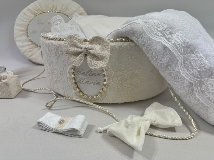 Trusou botez la cufar din catifea si lumanare Deluxe [2]