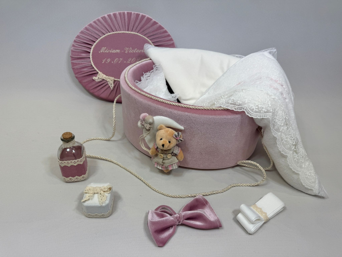 Trusou botez la cufar din catifea si lumanare Luxury [2]