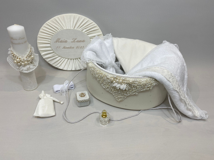 Trusou botez la cufar din catifea si lumanare Glamour [2]