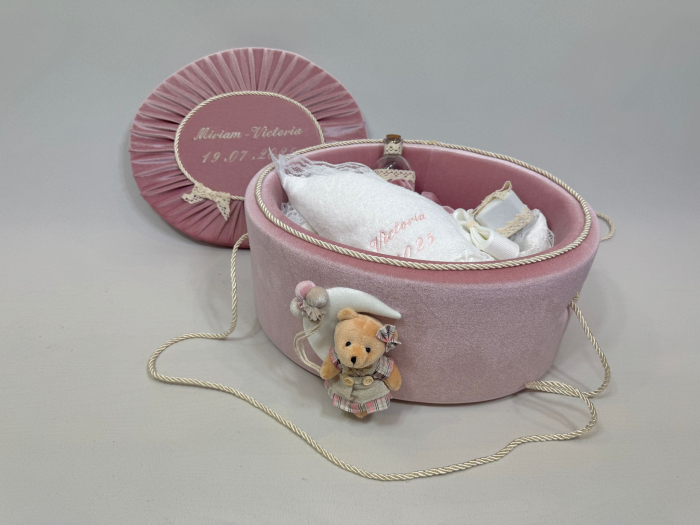 Trusou botez la cufar din catifea si lumanare Luxury [4]