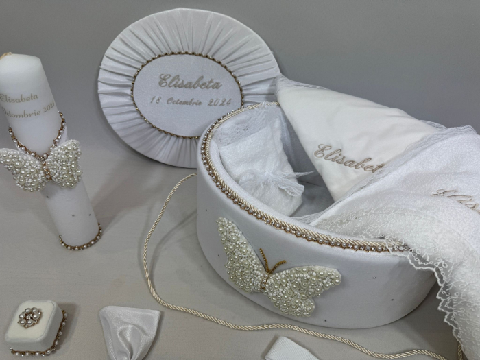 Trusou botez la cufar din catifea si lumanare Glamour [3]