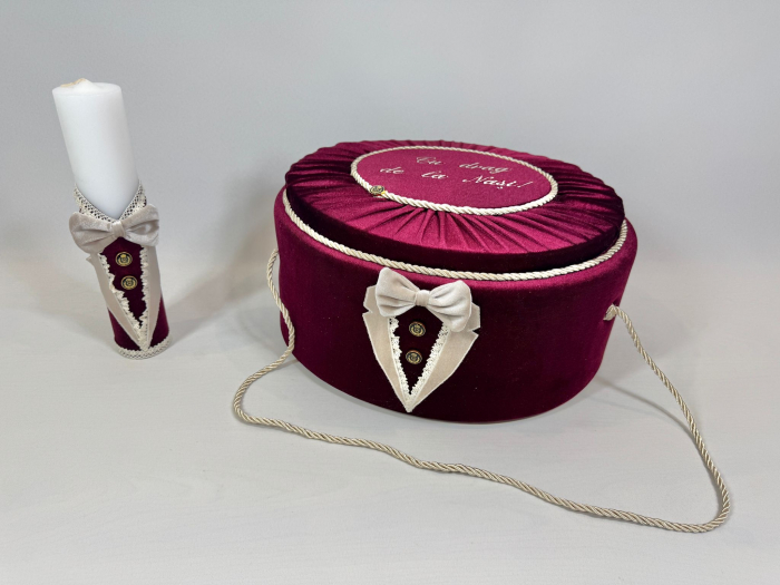 Trusou botez la cufar din catifea si lumanare Deluxe [5]