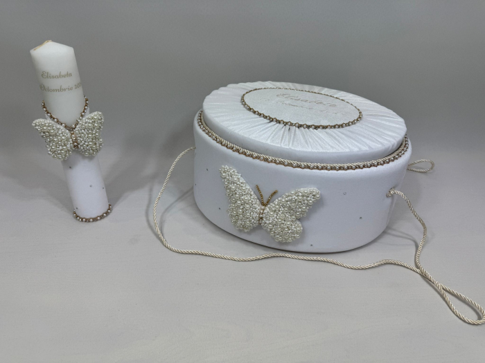 Trusou botez la cufar din catifea si lumanare Glamour [6]
