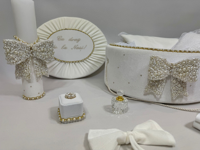 Trusou botez la cufar din catifea si lumanare Glamour [3]