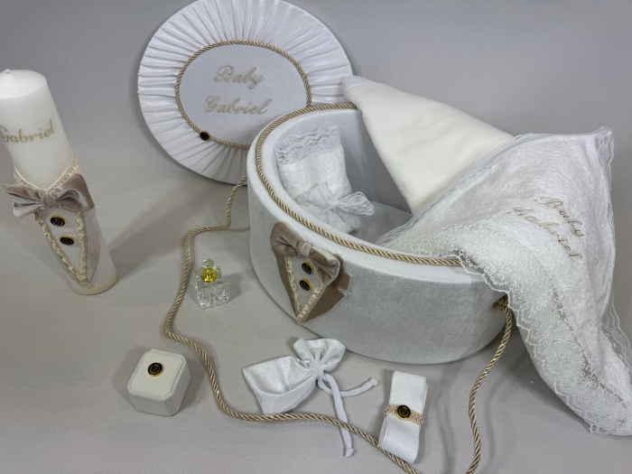 Trusou botez la cufar din catifea si lumanare Deluxe [4]