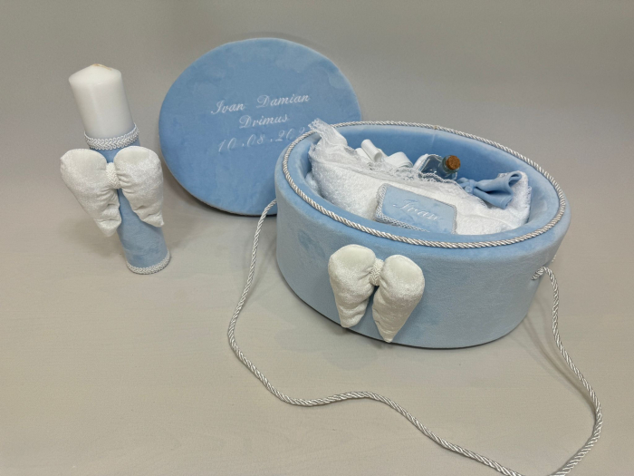 Trusou botez la cufar din catifea si lumanare Exclusive [4]