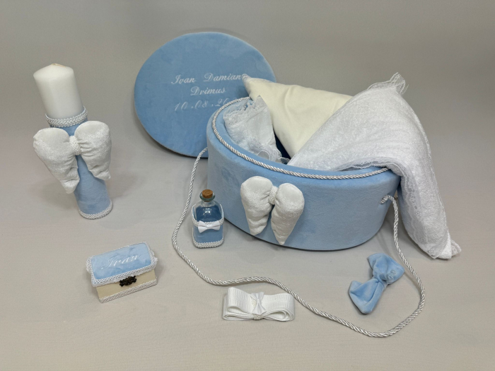 Trusou botez la cufar din catifea si lumanare Exclusive [2]