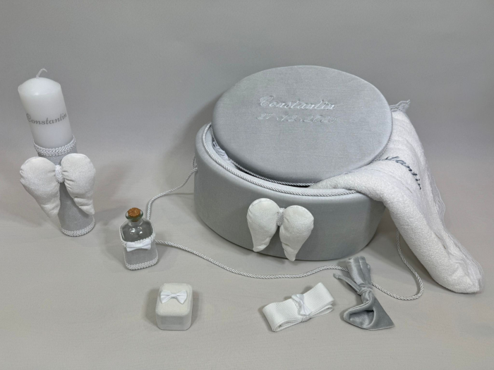 Trusou botez la cufar din catifea si lumanare Exclusive [5]