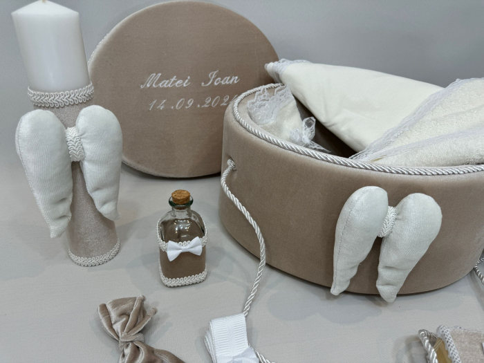 Trusou botez la cufar din catifea si lumanare Exclusive [4]