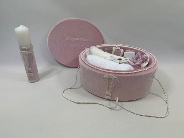 Trusou botez la cufar din catifea si lumanare Exclusive [4]
