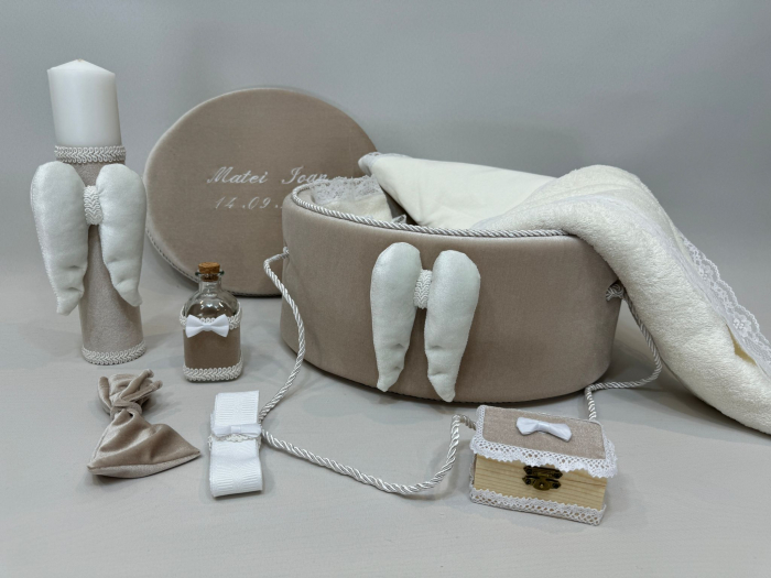 Trusou botez la cufar din catifea si lumanare Exclusive [2]