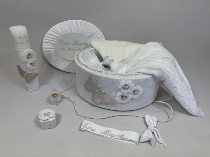 Trusou botez la cufar din catifea si lumanare  Elegance [2]