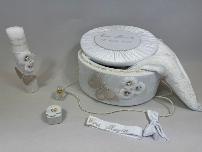 Trusou botez la cufar din catifea si lumanare  Elegance [5]