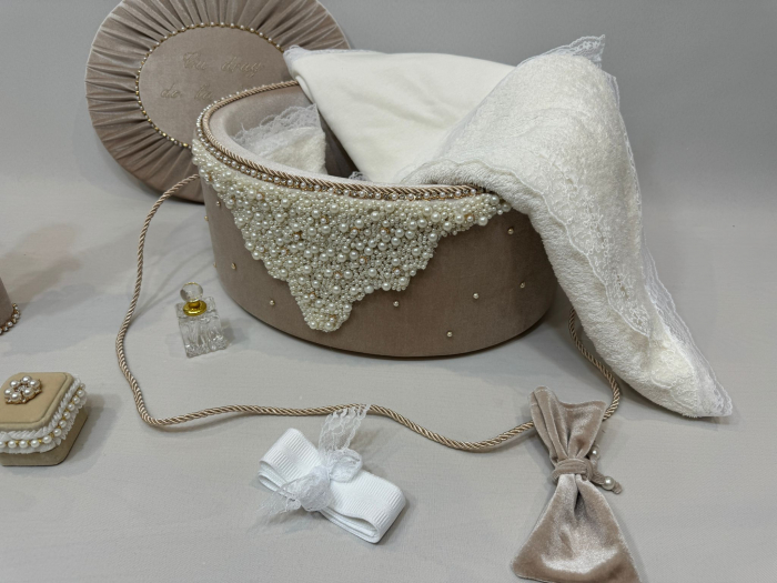 Trusou botez la cufar din catifea si lumanare Glamour [4]