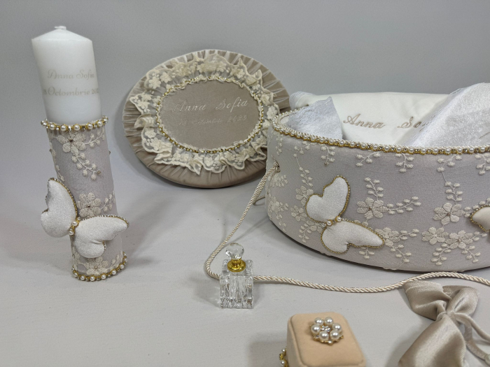 Trusou botez la cufar din catifea si lumanare Glamour [2]