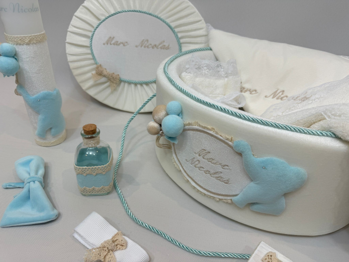 Trusou botez la cufar din catifea si lumanare Luxury [5]