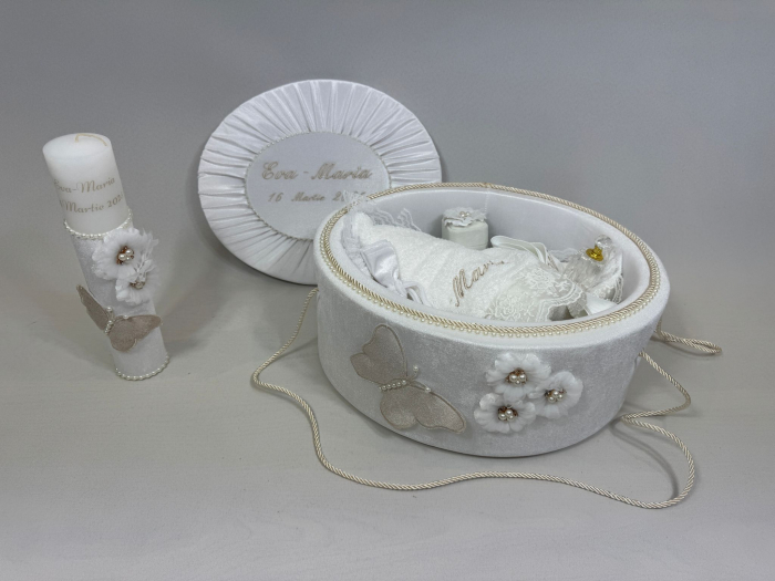 Trusou botez la cufar din catifea si lumanare  Elegance [4]