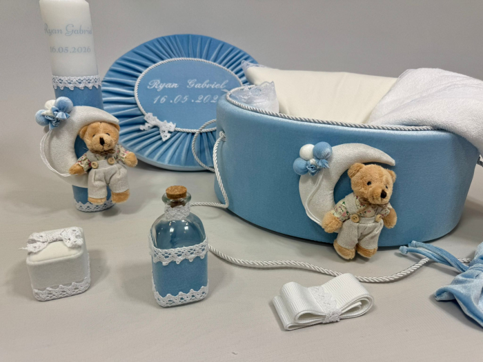 Trusou botez la cufar din catifea si lumanare Luxury [3]
