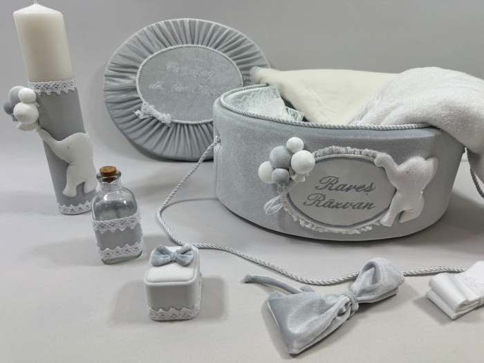 Trusou botez la cufar din catifea si lumanare Exclusive [2]