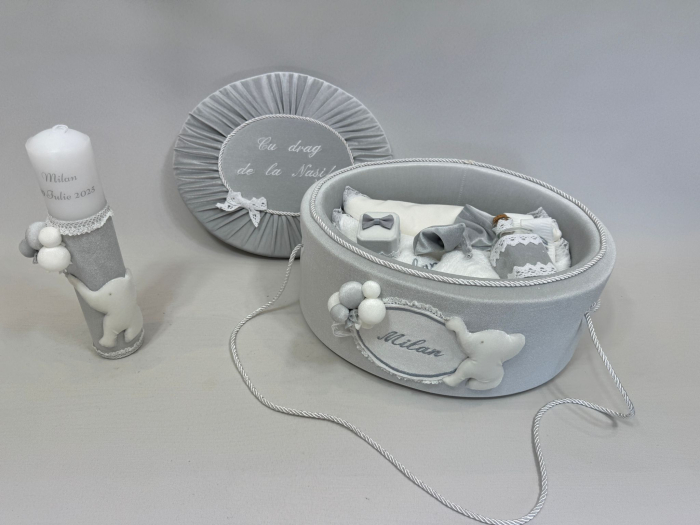 Trusou botez la cufar din catifea si lumanare  Luxury [4]