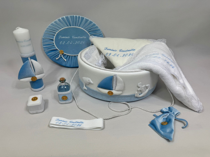 Trusou botez la cufar din catifea si lumanare Luxury [2]