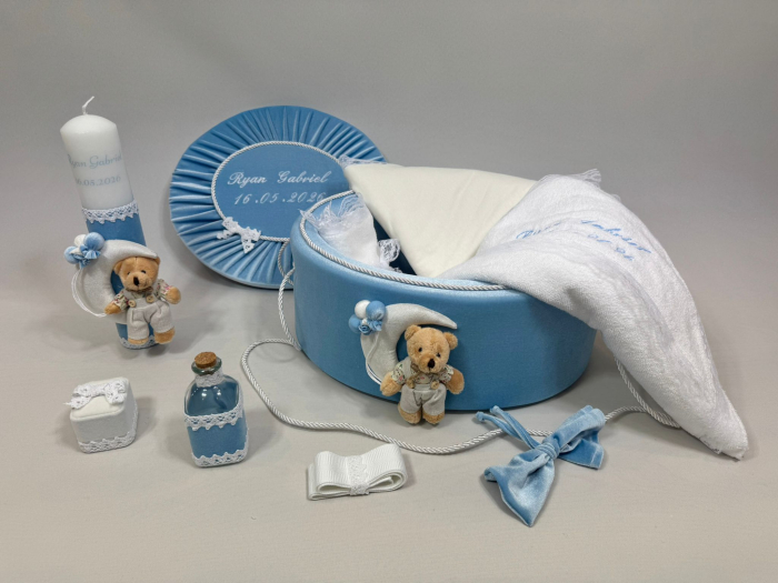 Trusou botez la cufar din catifea si lumanare Luxury [2]