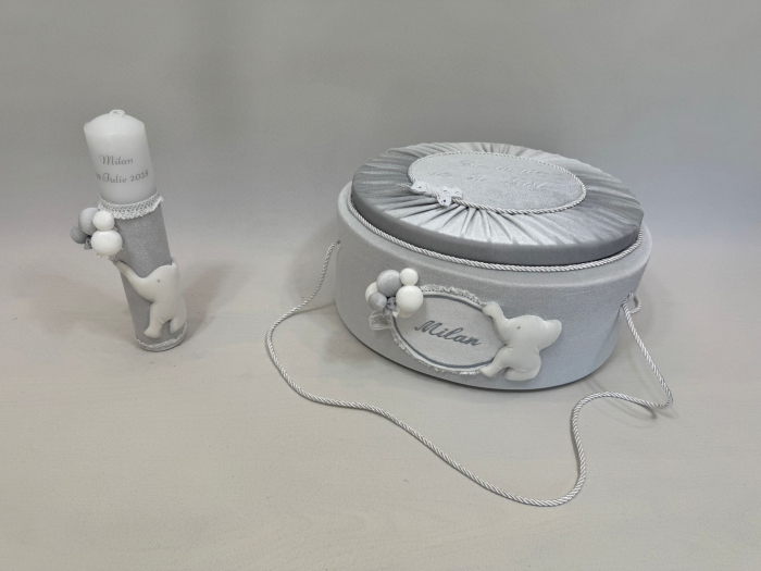 Trusou botez la cufar din catifea si lumanare  Luxury [6]