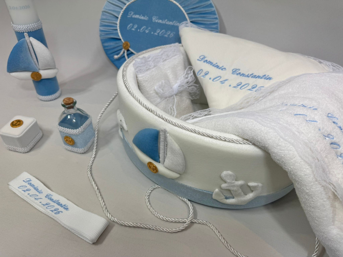 Trusou botez la cufar din catifea si lumanare Luxury [4]