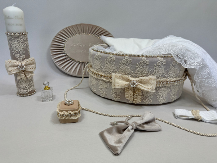 Trusou botez la cufar din catifea si lumanare Glamour [2]