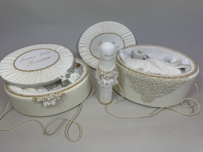Set trusou botez cu lumanare+ Set prima baita Glamour [3]