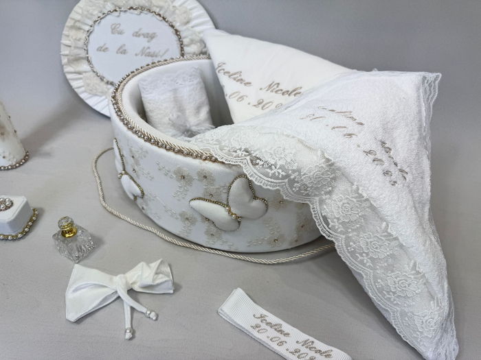 Trusou botez la cufar din catifea si lumanare Glamour [5]