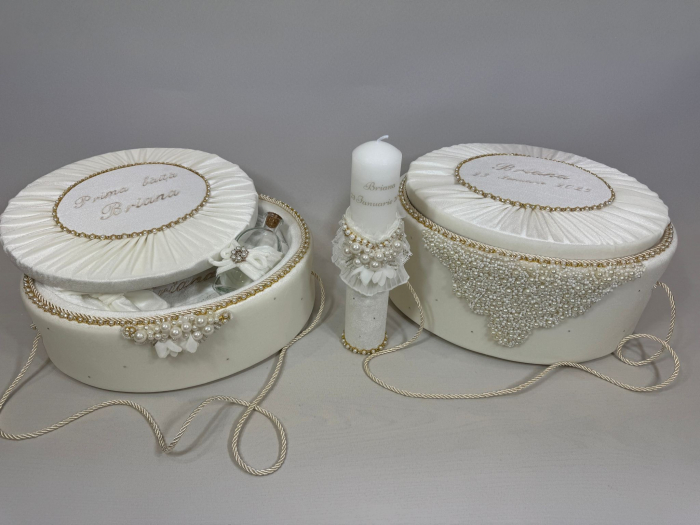 Set trusou botez cu lumanare+ Set prima baita Glamour [8]