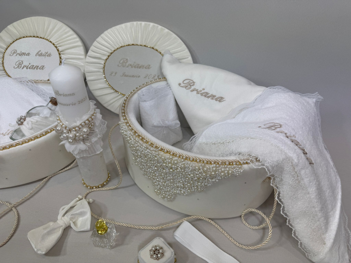 Set trusou botez cu lumanare+ Set prima baita Glamour [6]