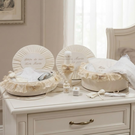 Trusouri Botez Elegance - Set trusou botez cu lumanare + Set prima baita Elegance
