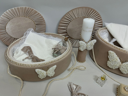 Set trusou botez cu lumanare+ Set prima baita Glamour [2]