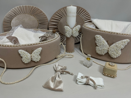 Trusouri botez Glamour - Set trusou botez cu lumanare+ Set prima baita Glamour