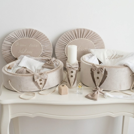 Set trusou botez cu lumanare + Set prima baita Deluxe