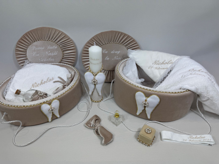 Set trusou botez cu lumanare+ Set prima baita Glamour [1]