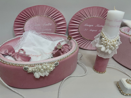 Set trusou botez cu lumanare+ Set prima baita Glamour [5]