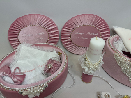 Set trusou botez cu lumanare+ Set prima baita Glamour [4]