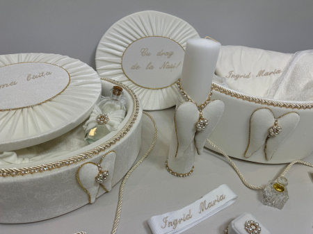 Set trusou botez cu lumanare+ Set prima baita Glamour [3]