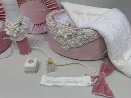 Set trusou botez cu lumanare+ Set prima baita Glamour [2]