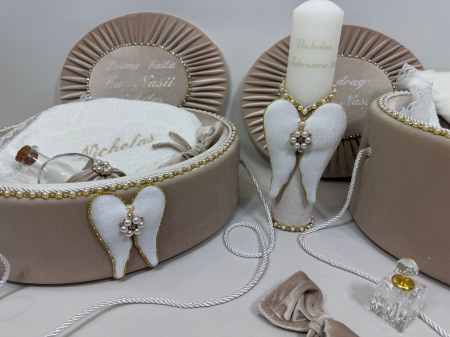 Set trusou botez cu lumanare+ Set prima baita Glamour [2]
