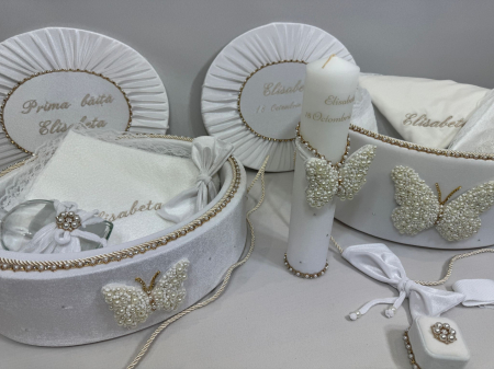 Set trusou botez cu lumanare+ Set prima baita Glamour [4]