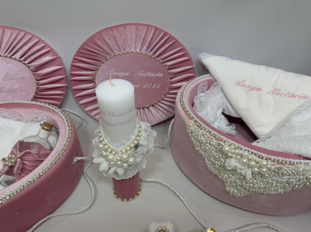 Set trusou botez cu lumanare+ Set prima baita Glamour [3]