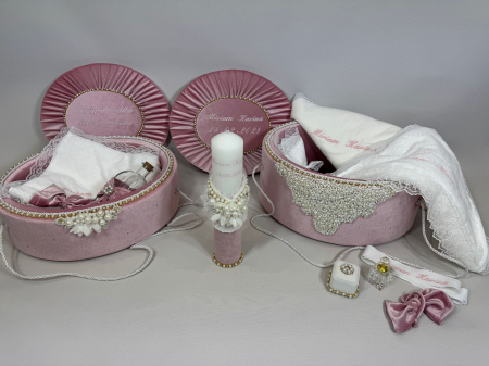 Set trusou botez cu lumanare+ Set prima baita Glamour [1]