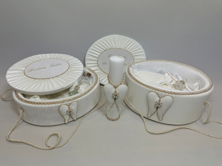 Set trusou botez cu lumanare+ Set prima baita Glamour [1]