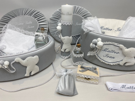 Trusouri botez Luxury - Set trusou botez cu lumanare + Set prima baita Luxury