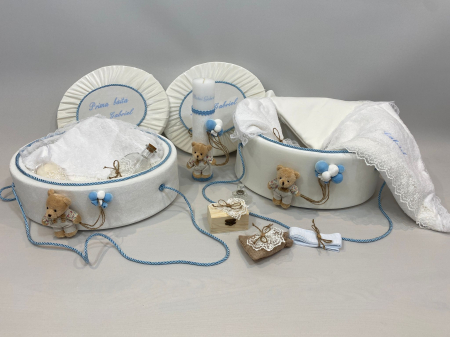Trusouri botez Premium - Set trusou botez cu lumanare+ Set prima baita Premium
