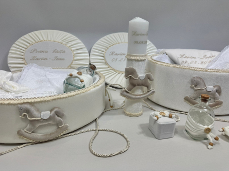 Set trusou botez cu lumanare + Set prima baita Luxury [4]
